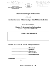 Mémoire de Projet Professionnel TITRE DU PROJET