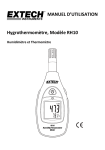 MANUEL D`UTILISATION Hygrothermomètre, Modèle RH10