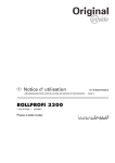 Notice d` utilisation ROLLPROFI 3300