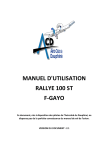 MANUEL D`UTILISATION RALLYE 100 ST F-GAYO