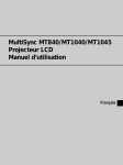 MultiSync MT840/MT1040/MT1045 Projecteur LCD Manuel d