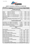 TARIFS VALABLES A PARTIR DU 1er MARS 2002