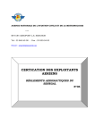 certication des exploitants aeriens - Agence nationale de l`aviation