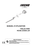 MANUEL D`UTILISATION TAILLE-HAIE HCAS-235ES-LW