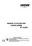 MANUEL D`UTILISATION COUPE-HERBE GT-222ES