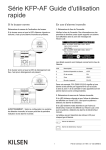 Série KFP-AF Guide d`utilisation rapide