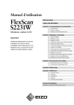 FlexScan S2231W Manuel d`utilisation