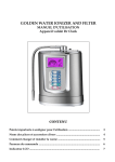 GOLDEN WATER IONIZER AND FILTER
