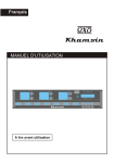 MANUEL D`UTILISATION Français