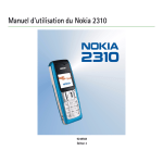 Manuel d`utilisation du Nokia 2310