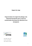 Rapport de stage Programmation d`un logiciel de pilotage et de