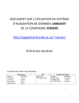 DOCUMENT SUR L`UTILISATION DU SYSTÈME D`ACQUISITION