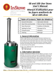 60 and 100 Liter Stove User`s Manual Manuel d`utilisation