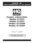 Pompes submersibles Modèle ST-2037 Modèle ST