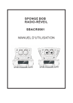 SBACR0901 SPONGE BOB RADIO-RÉVEIL MANUEL D`UTILISATION