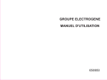 GROUPE ELECTROGENE MANUEL D`UTILISATION