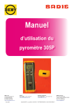 Manuel d`utilisation du pyromètre 305P