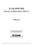 D-Link DPR-1020 Serveur multifonctions USB 2.0 Manual