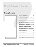 Manual d`utilisation et d`entretien Congélateur