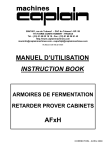 MANUEL D`UTILISATION INSTRUCTION BOOK