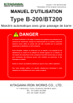 MANUEL D`UTILISATION Type B-200/BT200