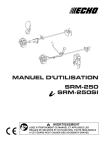 MANUEL D`UTILISATION SRM-250 SRM-250SI