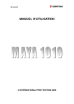 MAYA1010 MANUEL D`UTILISATION