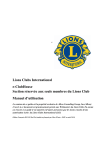 Lions Clubs International e-ClubHouse Section réservée aux seuls