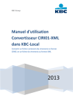 Manuel d`utilisation Convertisseur CIRI01-XML dans KBC