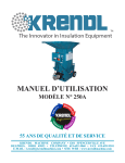 MANUEL D`UTILISATION - Krendl Machine Inc.