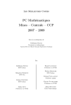 PC Mathématiques Mines – Centrale – CCP 2007 – 2009