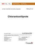 Limites maximales de résidus proposées PMRL2015-02