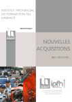NOUVELLES ACQUISITIONS - Institut Provincial de Formation