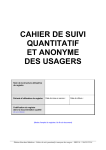 CAHIER DE SUIVI QUANTITATIF ET ANONYME DES USAGERS