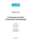 Rapport consutation Education nutritionnelle