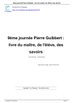 9ème journée Pierre Guibbert : livre du maître, de l