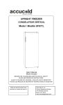 UPRIGHT FREEZER Model / Modèle UF877L