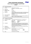 Fiche de données techniques Fiche de données techniques