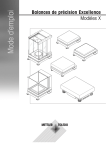 Mode d`emploi Balances de précision Excellence Modèles X