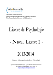 Licence 2  - Pôle de Psychologie Sciences de l`éducation