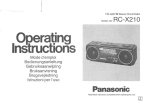 Panasonic RC-X210 Operating Instructions