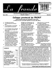 Colloque provincial de FRONT