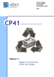 CP41 - Rapport 2, Rapport d`informations & Cahier des Charges