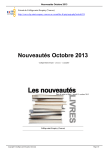 Nouveautés Octobre 2013 - Collège saint Exupéry (Vanves)