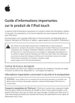 Guide d`informations importantes sur le produit de l`iPod touch