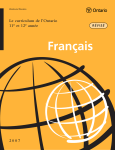 Le curriculum de l`Ontario: Français 11e et 12e année (révisé)