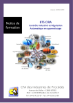 Notice de formation CFA des Industries de Procédés