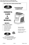 Essick Air EA1201 Whole House Humidifier Owner`s Manual | Sylvane