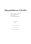 Nouvelles du Cercle No 1 - Cercle Vaudois de Généalogie
