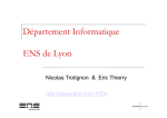 Département Informatique ENS de Lyon